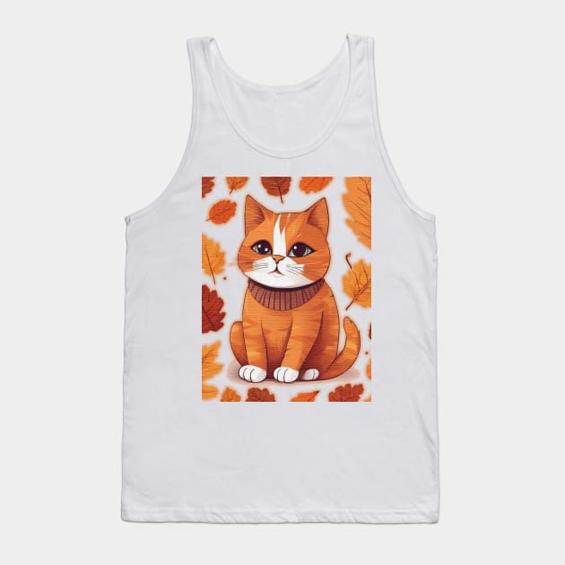 autumn Cat Tank Top by JnS Merch Store